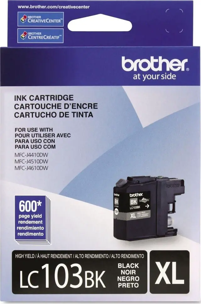 Main image of Genuine High Yield Black -Ink -Cartridge, LC103BK, Replacement Black -Ink, Page Yield Up to 600 Pages, Amazon Dash Replenishment -Cartridge, LC103, 1 OEM -Cartridge