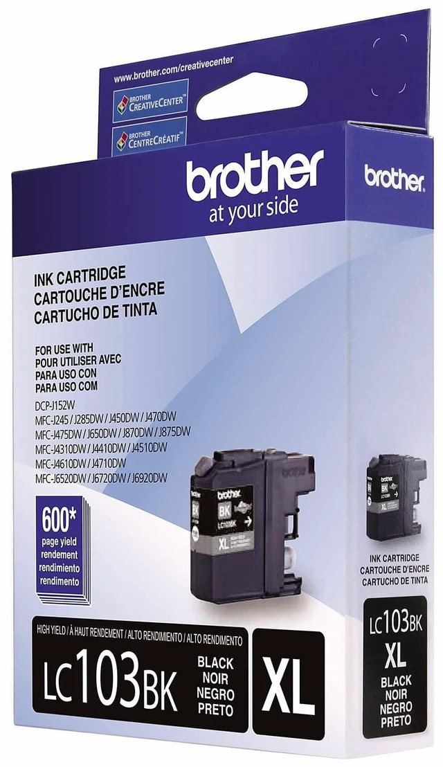 Alt view image 5 of 7 - Genuine High Yield Black -Ink -Cartridge, LC103BK, Replacement Black -Ink, Page Yield Up to 600 Pages, Amazon Dash Replenishment -Cartridge, LC103, 1 OEM -Cartridge