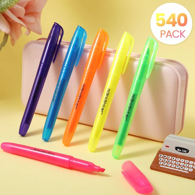 Alt view image 5 of 7 - 540 Pcs Highlighters Bulk 6 Assorted Colors Chisel Tip Markers No Bleed Quick Dry for Teachers Students, Yellow Pink Blue Orange Green Purple Bulk, Bible Study Classroom School Supplies