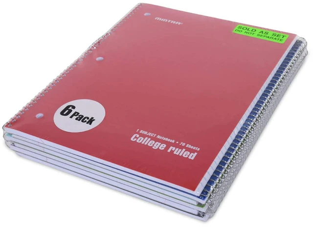 Alt view image 3 of 4 - Spiral Notebooks, Wirebound, Journals for School, Work, Business, Aesthetic Stationery, Writing Pads, Teacher & Student Supplies (24, Solid Color-Poly Cover, College)