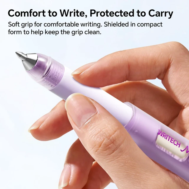 Alt view image 3 of 7 - Morph Extendable Gel Pens: 0.7mm Medium Point Black Ink Pocket-to-Full-Size Design Translucent Soft Grip Barrel Includes 2 Pens and 2 Refills Dual-Length Pocket Pen 4.6" to 6.1"