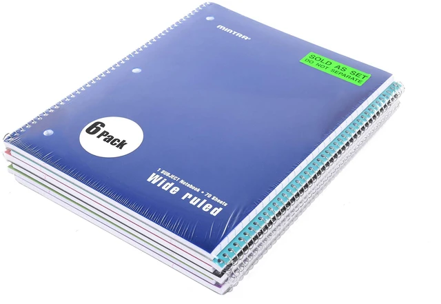 Alt view image 3 of 4 - Spiral Notebooks, Wirebound, Journals for School, Work, Business, Aesthetic Stationery, Writing Pads, Teacher & Student Supplies (24, Solid Color-Poly Cover, Wide)