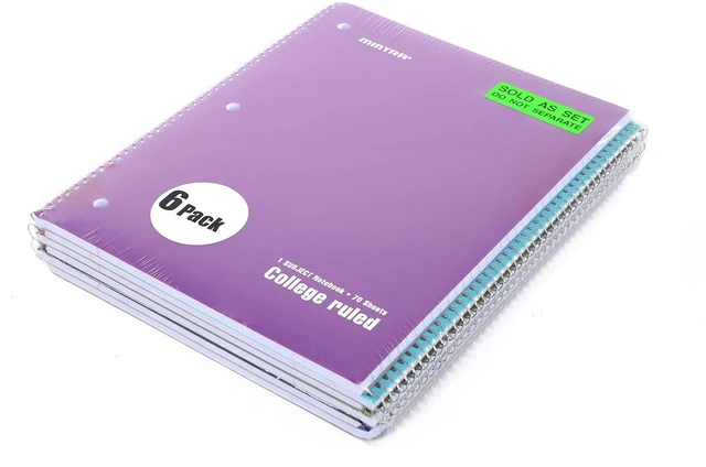 Alt view image 3 of 4 - Spiral Notebooks, Wirebound, Journals for School, Work, Business, Aesthetic Stationery, Writing Pads, Teacher & Student Supplies (24, Solid Color, College)
