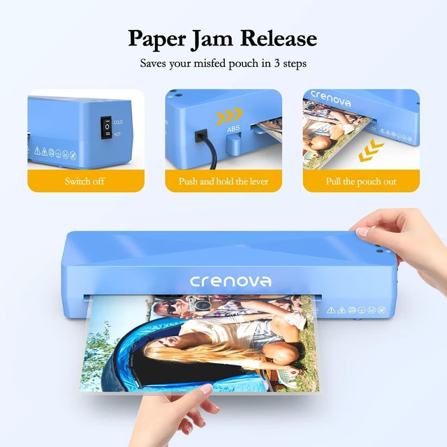 Alt view image 3 of 7 - Laminator Machine with 10 Laminating Sheets, A4 Laminating Machine Hot & Cold with Fast Warm Technology, Thermal Laminator 9 Inch for Home Office School Business Blue