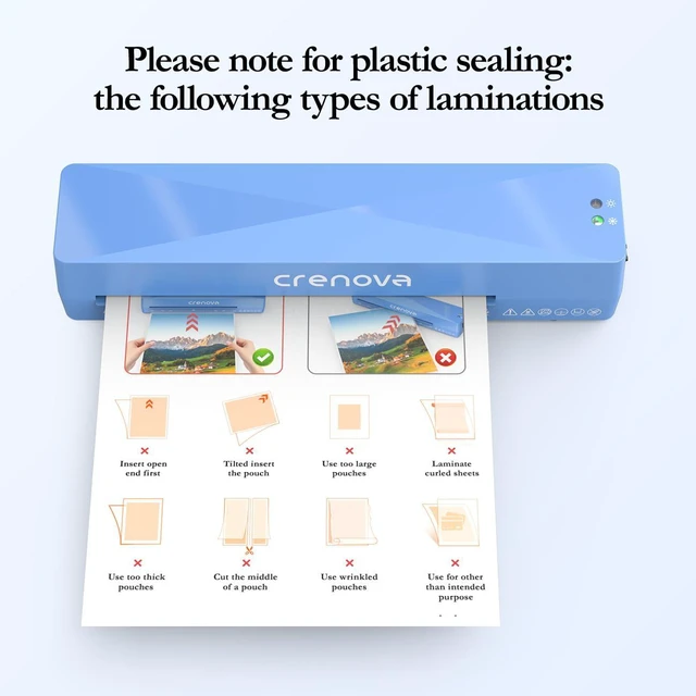 Alt view image 7 of 7 - Laminator Machine with 10 Laminating Sheets, A4 Laminating Machine Hot & Cold with Fast Warm Technology, Thermal Laminator 9 Inch for Home Office School Business Blue