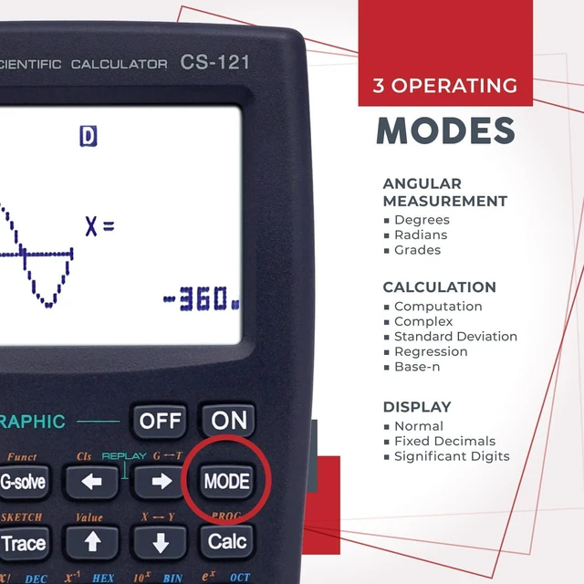 Alt view image 3 of 7 - Scientific Calculators with Graphic Functions, Graphing Calculators with Multiple Modes, Scientific Calculators for Students, High School or College Courses, Calculadora Cientifica, CS-121