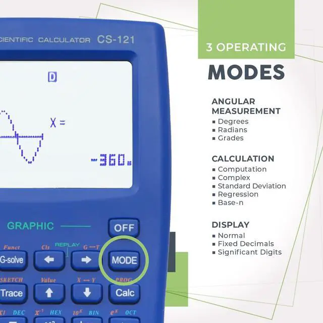 Alt view image 3 of 7 - Scientific Calculator with Graphic Functions - Multiple Modes with Intuitive Interface - Perfect for Beginner and Advanced Courses, High School or College