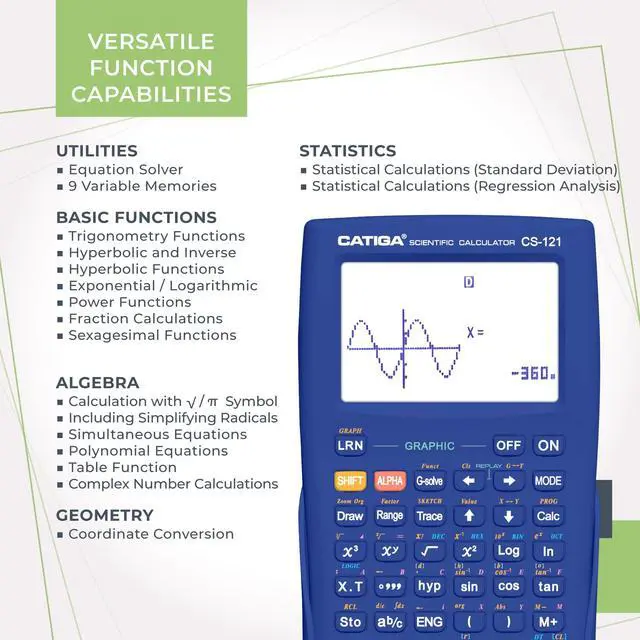 Alt view image 4 of 7 - Scientific Calculator with Graphic Functions - Multiple Modes with Intuitive Interface - Perfect for Beginner and Advanced Courses, High School or College