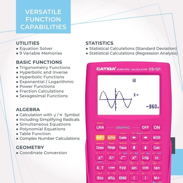 Alt view image 4 of 7 - Scientific Calculators with Graphic Functions, Graphing Calculators with Multiple Modes, Scientific Calculators for Students, High School or College Courses, Calculadora Cientifica, CS-121