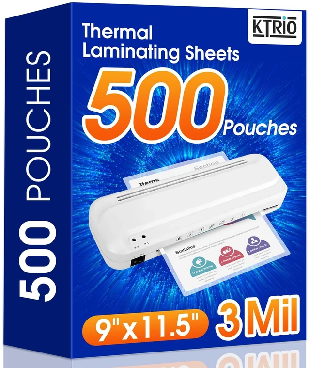 Main image of 500 Pack Laminating Sheets 3 Mil, Hold 8.5 x 11 inch Documents, Menus Actual 9 x 11.5 Thermal Laminating Pouches, Clear Laminate Sheets for Laminator, Letter Size Lamination Paper, Office School