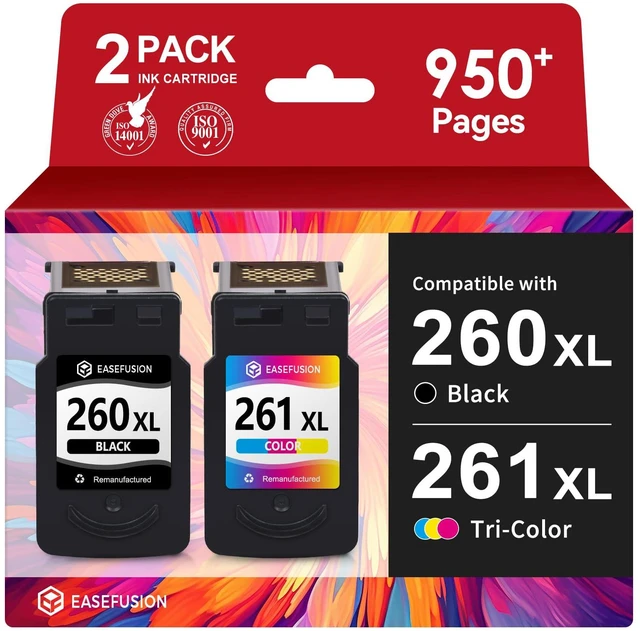 Main image of 260XL 261XL Replacement for Canon 260 and 261 Ink Cartridges PG-260 PG-260XL CL-261, Compatible with PIXMA TS6420a TS6400 TR7020a TR7000 TS5320 TS6420 TS5300 TR7020 Printer, Black&Color