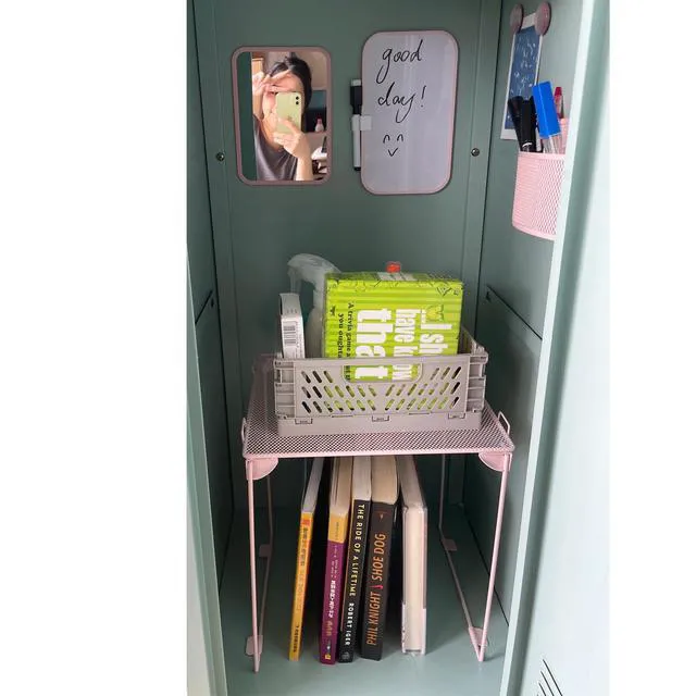 Alt view image 6 of 6 - Pink Locker Accessories with Locker Shelf, Magnetic Mirror, Magnetic Pen Holder, Magnetic Small Whiteboard, Back to School Essentials Locker Decorations, 7 Piece Locker Organizer for Work