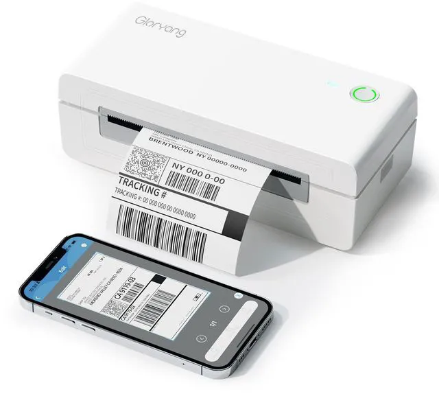 Main image of Bluetooth Thermal Shipping Label Printer, 4X6 Inkless Label Machine for iOS, Android, Laptop, Wireless Printer for Small Business, Compatible with Amazon, UPS, Shopify, White