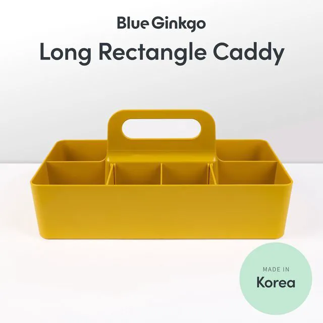 Alt view image 2 of 7 - Stackable Organizer Caddy, Long, Yellow, Made in Korea Portable. Adjustable. Home, Office & School Storage