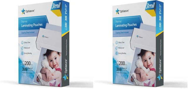 Main image of Thermal Laminating Pouches 9"x11.5" Inches, 3mil 200Pack, Laminated Paper, Clear, Letter Size, Office and School Supplies (Pack of 2)