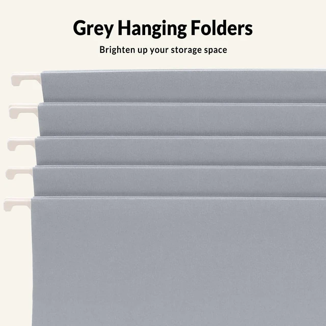 Alt view image 4 of 7 - 25 Pack Hanging File Folders, Gray Folders, Hanging File Folders Letter Size with 1/5-cut Tabs, Stay Organized for Your Home and Office Bulk File and Documents