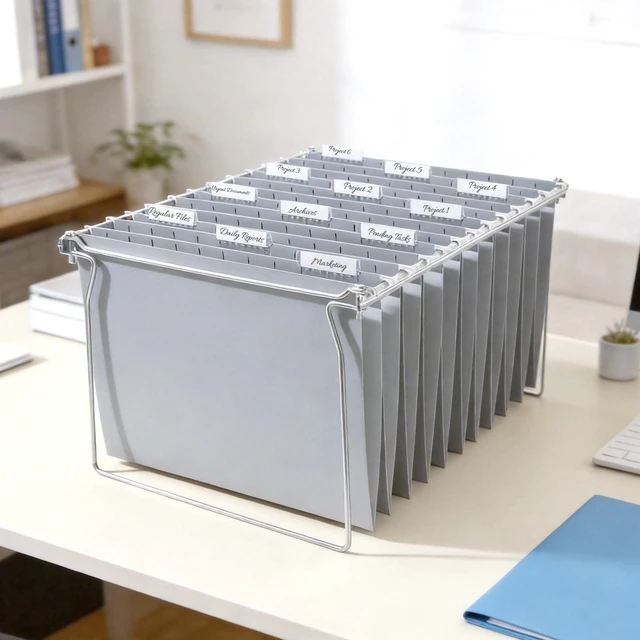 Alt view image 6 of 7 - 25 Pack Hanging File Folders, Gray Folders, Hanging File Folders Letter Size with 1/5-cut Tabs, Stay Organized for Your Home and Office Bulk File and Documents