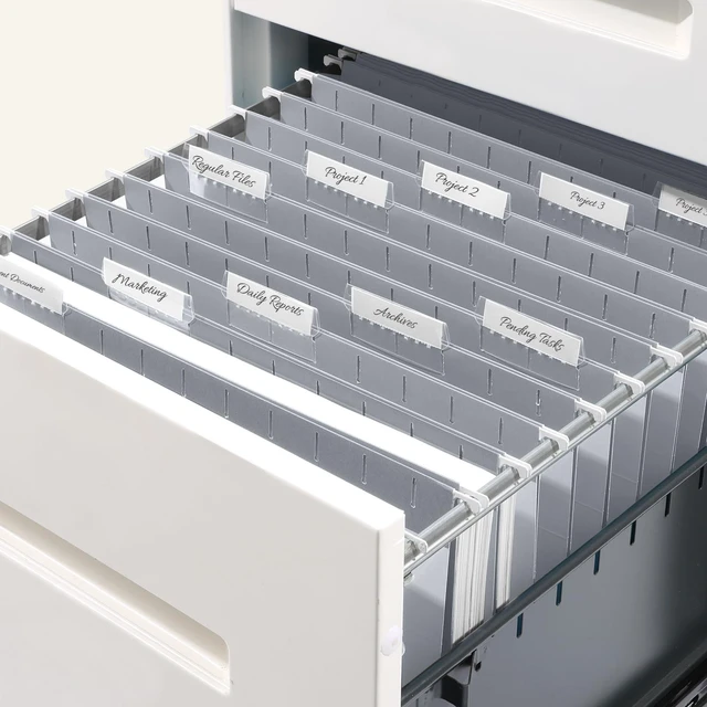 Alt view image 7 of 7 - 25 Pack Hanging File Folders, Gray Folders, Hanging File Folders Letter Size with 1/5-cut Tabs, Stay Organized for Your Home and Office Bulk File and Documents