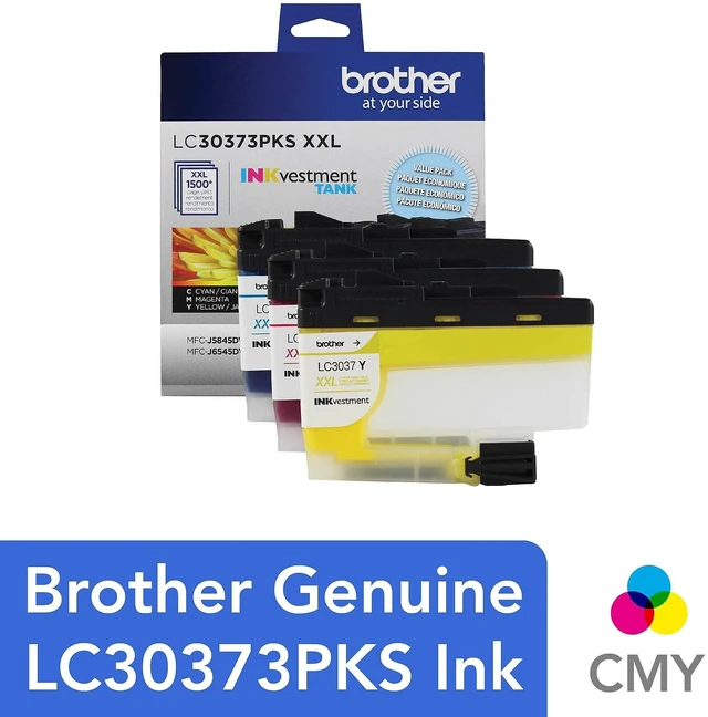 Alt view image 2 of 7 - Genuine LC30373PKS, 3-Pack Super High-Yield Color INKvestment Tank Ink Cartridges, Includes 1 Cartridge Each of Cyan, Magenta and Yellow Ink, Page Yield Up to 1,500 Pages/Cartridge, LC3037