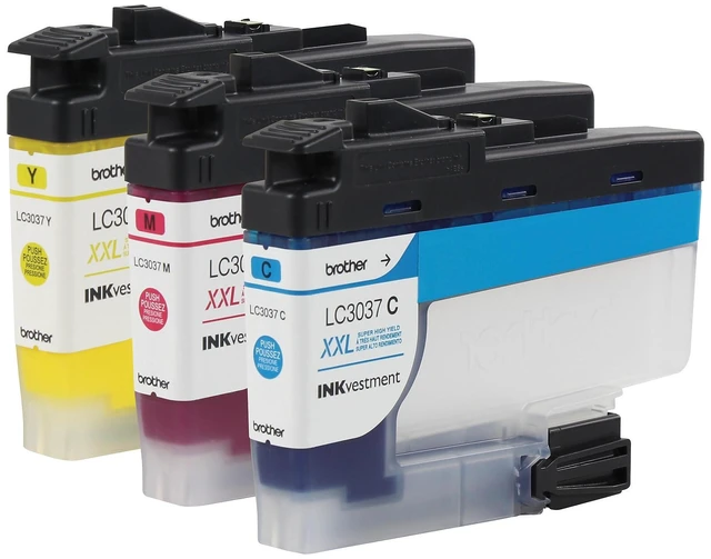 Alt view image 3 of 7 - Genuine LC30373PKS, 3-Pack Super High-Yield Color INKvestment Tank Ink Cartridges, Includes 1 Cartridge Each of Cyan, Magenta and Yellow Ink, Page Yield Up to 1,500 Pages/Cartridge, LC3037