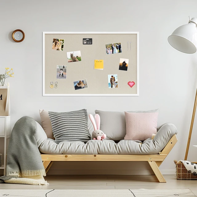 Alt view image 3 of 7 - Cork Board with Linen White 2Pack,Bulletin Board 36"x24" Hanging Corkboards for Office Home School Message Board or Vision Board Decoration