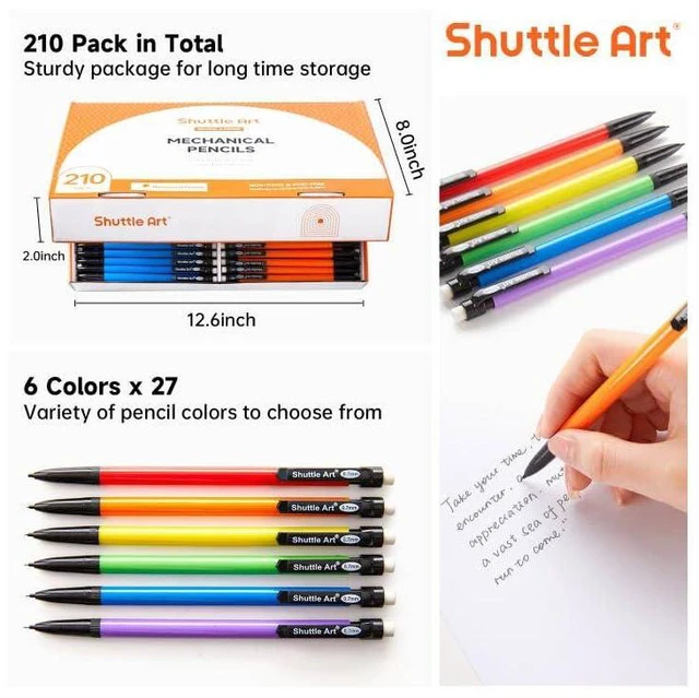 Alt view image 2 of 7 - Mechanical Pencils, 210 Pack Bulk Mechanical Pencils 0.7mm Medium Point, HB #2 Lead, Assorted Barrels, Office School Supplies