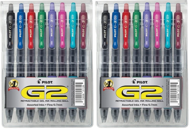 Main image of G2 Premium Gel Pens, Gel Roller Pens, Fine Point 0.7 mm Assorted Colors 8,(Pack of 2)
