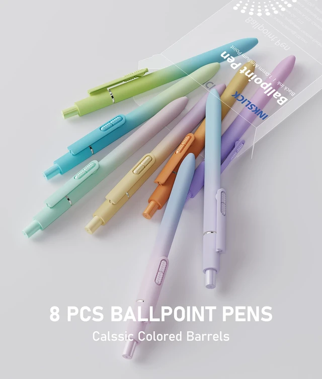 Alt view image 5 of 7 - 16 Pack Gradient Black Ballpoint Pens 1.0mm Fidget Pens for Adults Quality German Ink Smooth Writing Retractable Pen for Nurses Teacher Women Men School Office Work
