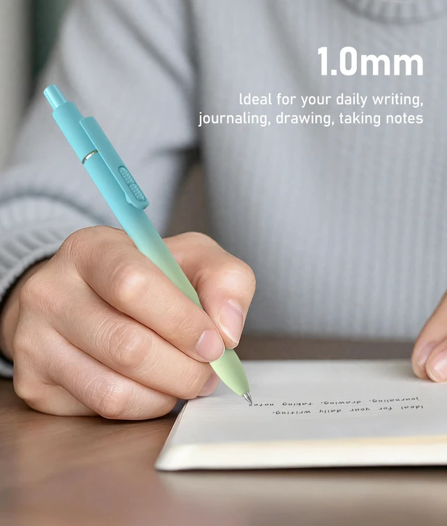 Alt view image 6 of 7 - 16 Pack Gradient Black Ballpoint Pens 1.0mm Fidget Pens for Adults Quality German Ink Smooth Writing Retractable Pen for Nurses Teacher Women Men School Office Work