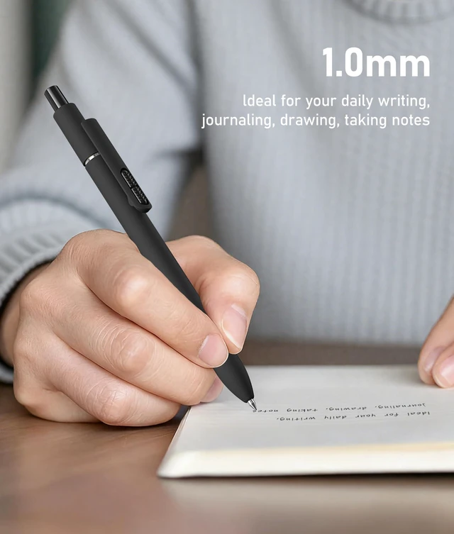 Alt view image 6 of 7 - 16 Pack Vintage Black Ballpoint Pens 1.0mm Fidget Pens for Adults Quality German Ink Smooth Writing Retractable Pen for Nurses Teacher Women Men School Office Work