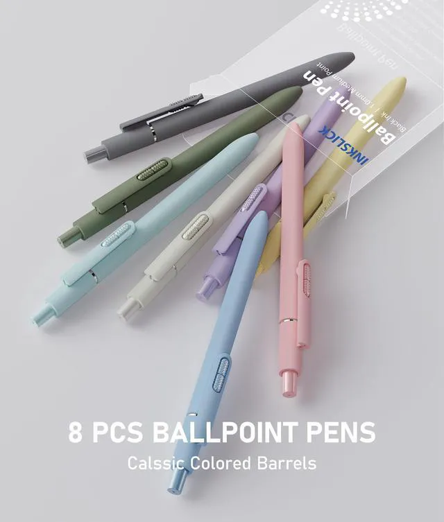 Alt view image 5 of 7 - 16 Pack Morandi Black Ballpoint Pens 1.0mm Fidget Pens for Adults Quality German Ink Smooth Writing Retractable Pen for Nurses Teacher Women Men School Office Work