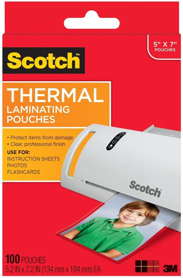 Main image of Thermal Laminating Pouches Premium Quality, 5 Mil Thick for Extra Protection, 100 Pack Photo Size Laminating Sheets, Our Most Durable Lamination Pouch, 5 x7 inches, Clear (TP5903-100)