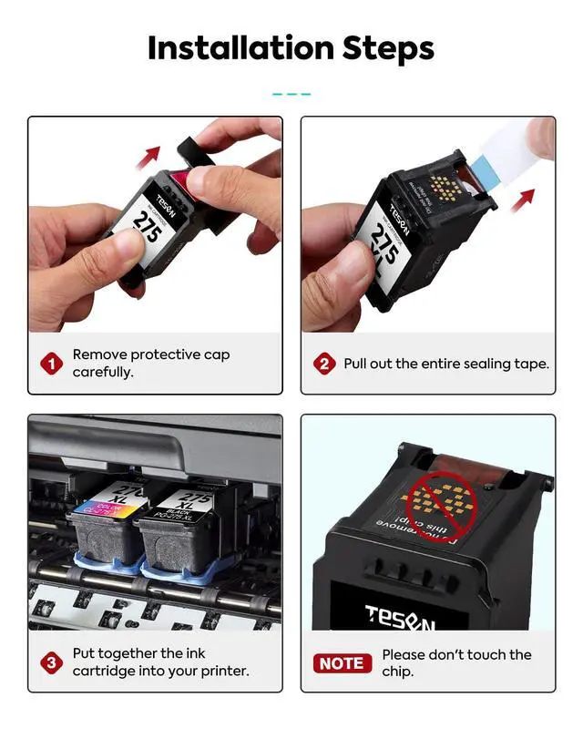 Alt view image 4 of 5 - PG-275XL CL-276XL Replacement for Canon Ink 275 and 276 Ink Cartridge 2Pack for PIXMA TR4720 TS3720 TS3722 TS3700 TR4700 TR4722 TS3522 TS3500 Printers High Yield 275XL 276XL Combo Pack (Black Color)