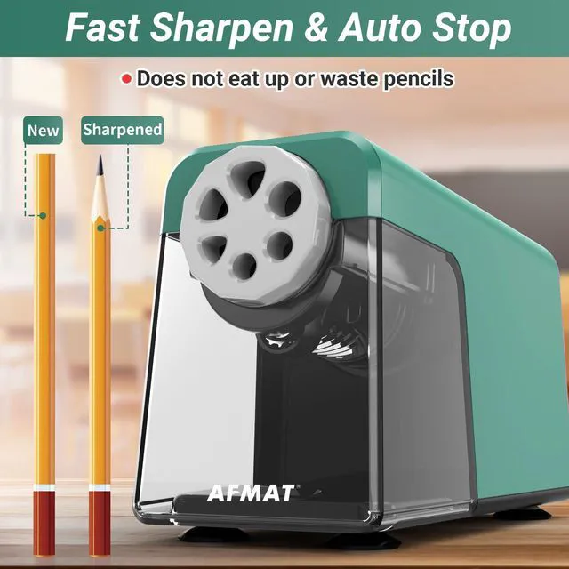 Alt view image 3 of 6 - Heavy Duty Electric Pencil Sharpener, 6 Holes, Auto Stop Pencil Sharpeners for 6-11mm Pencils, Classroom Electric Sharpener for Artists, 7000 Sharpenings, Save Pencils, PSX1