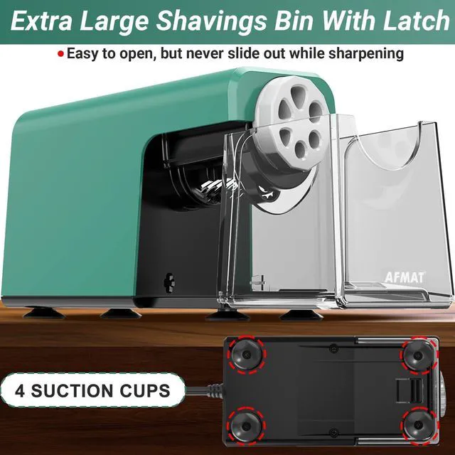Alt view image 6 of 6 - Heavy Duty Electric Pencil Sharpener, 6 Holes, Auto Stop Pencil Sharpeners for 6-11mm Pencils, Classroom Electric Sharpener for Artists, 7000 Sharpenings, Save Pencils, PSX1