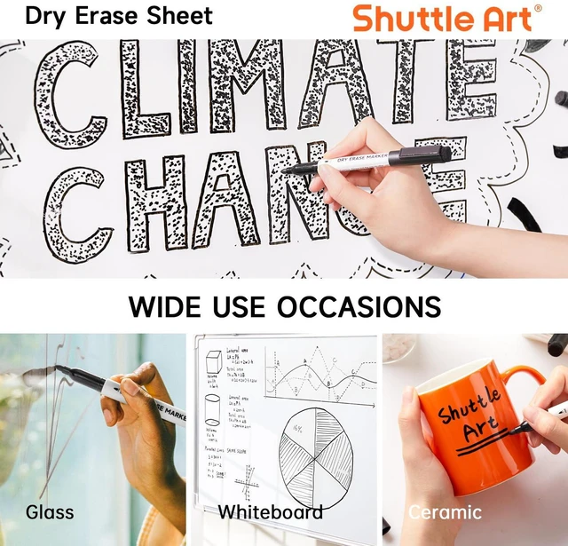 Alt view image 4 of 7 - Dry Erase Markers, 25 Pack Black Magnetic Whiteboard Markers with Erase, Fine Point Dry Erase Markers Perfect for Writing on Dry-Erase Whiteboards Mirrors Glasses for School Office Home