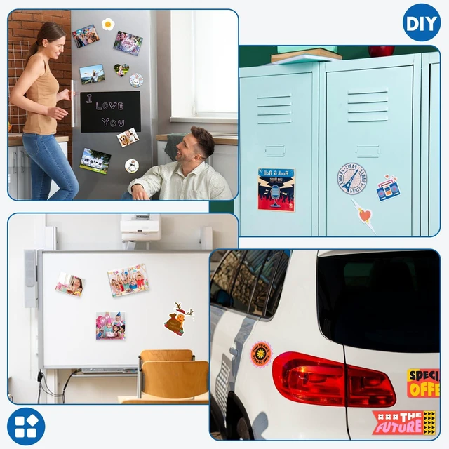 Alt view image 7 of 7 - Printable Magnetic Sheets, Glossy 32Pcs 8.5"x11" for Inkjet Printers Flexible Magnetic Paper, Non-Adhesive for DIY Crafts, Photo Wall, Cars, Refrigerator, Classroom and Office Decor: Amazon.com
