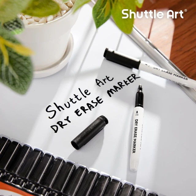 Alt view image 7 of 7 - Dry Erase Markers, 25 Pack Black Magnetic Whiteboard Markers with Erase, Fine Point Dry Erase Markers Perfect for Writing on Dry-Erase Whiteboards Mirrors Glasses for School Office Home