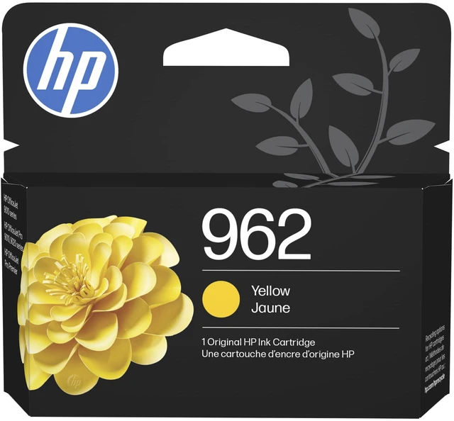 Main image of 962 Yellow Ink Cartridge | Works with OfficeJet 9010, Pro 9010, 9020 | Eligible for Instant Ink | 3HZ98AN