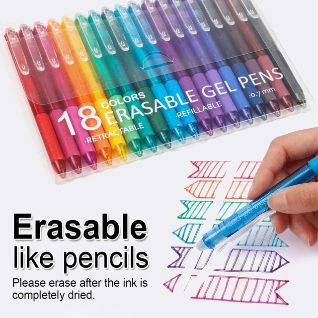 Alt view image 2 of 7 - 18 Colors Retractable Erasable Gel Pens Clicker, Fine Point(0.7), Make Mistakes Disappear, Premium Comfort Grip for Drawing Writing Planner and Crossword Puzzles