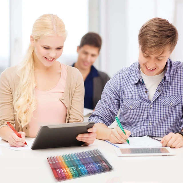 Alt view image 6 of 7 - 18 Colors Retractable Erasable Gel Pens Clicker, Fine Point(0.7), Make Mistakes Disappear, Premium Comfort Grip for Drawing Writing Planner and Crossword Puzzles