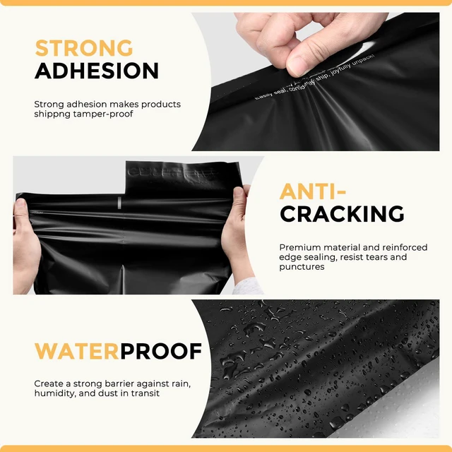 Alt view image 3 of 7 - Poly Mailers 14.5x19 700Pcs, Shipping Bags for Clothes with Strong Adhesive and Tear Strip, Large Mailers Poly Bags Shipping Envelopes Bulk for Business Packing, Easy to Seal and Open, Black
