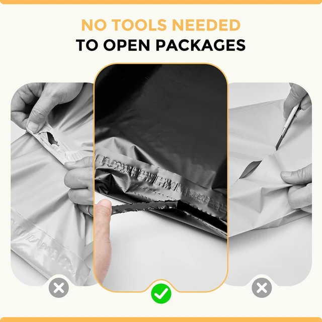 Alt view image 5 of 7 - Poly Mailers 14.5x19 700Pcs, Shipping Bags for Clothes with Strong Adhesive and Tear Strip, Large Mailers Poly Bags Shipping Envelopes Bulk for Business Packing, Easy to Seal and Open, Black