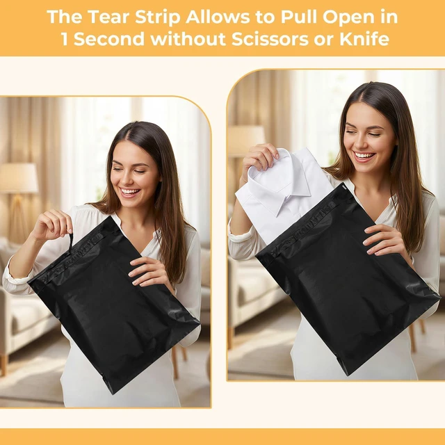 Alt view image 7 of 7 - Poly Mailers 14.5x19 700Pcs, Shipping Bags for Clothes with Strong Adhesive and Tear Strip, Large Mailers Poly Bags Shipping Envelopes Bulk for Business Packing, Easy to Seal and Open, Black