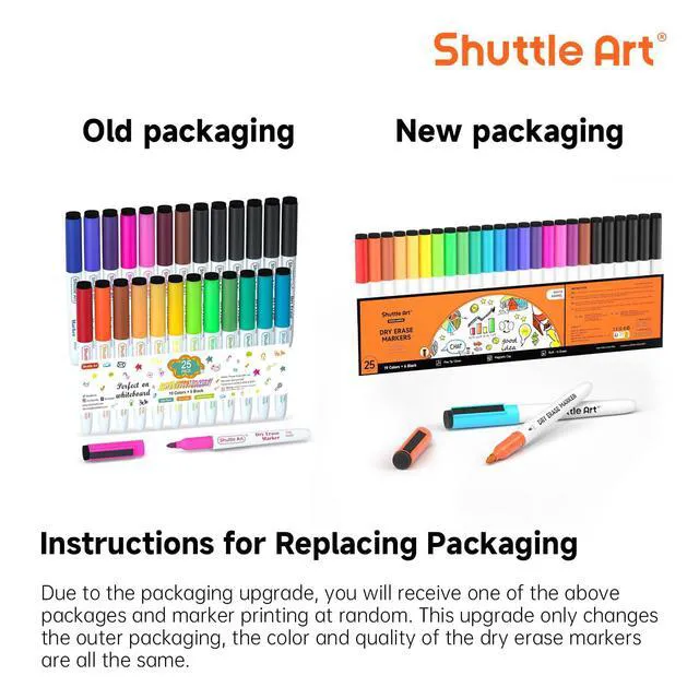 Alt view image 2 of 7 - Dry Erase Markers 25 Pack 20 Colors Plus 5 Extra Black Fine Tip Smooth Fine-Point Writing, Clean Dry Wipe Ink, Non-toxic Low-Odor, Perfect for Whiteboards, Classroom & Office Daily Use