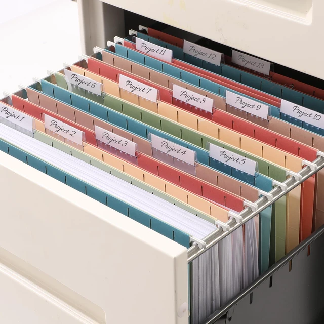 Alt view image 7 of 7 - Hanging File Folders, 50 Pack Letter Size Hanging File Folders with 1/5-cut Tabs, Stay Organized for Your Home and Office Bulk File, Documents and Paper,5 Retro Colors
