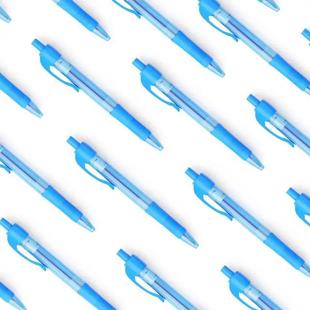 Alt view image 6 of 7 - Pens Bulk, 30 Pack No Bleed Sky Blue Ink Click Pens with Soft Grip, Wholesale Retractable Ballpoint Pens for Office School, Medium Point Smooth 1.0MM