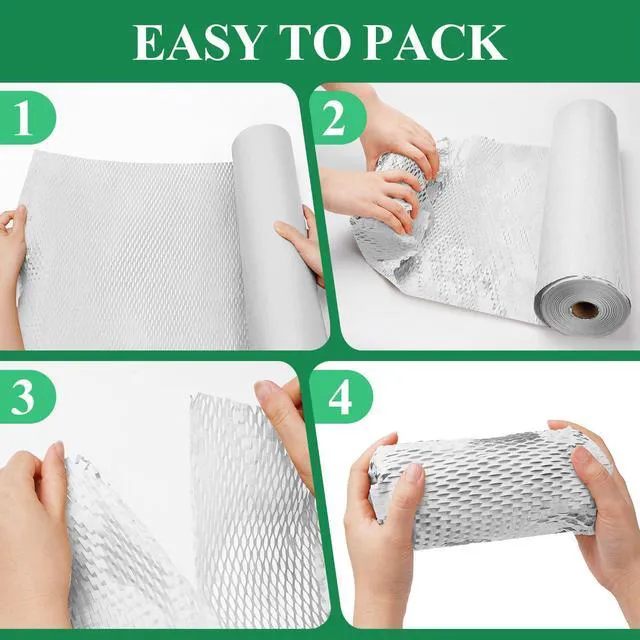 Alt view image 3 of 7 - Honeycomb Packing Paper, 12" x 200' Packing Paper Substitute Alternative for Bubble Cushioning Wrap for Moving Shipping Packaging, Recyclable Moving Supplies Bubble Packing Wrap Roll-White