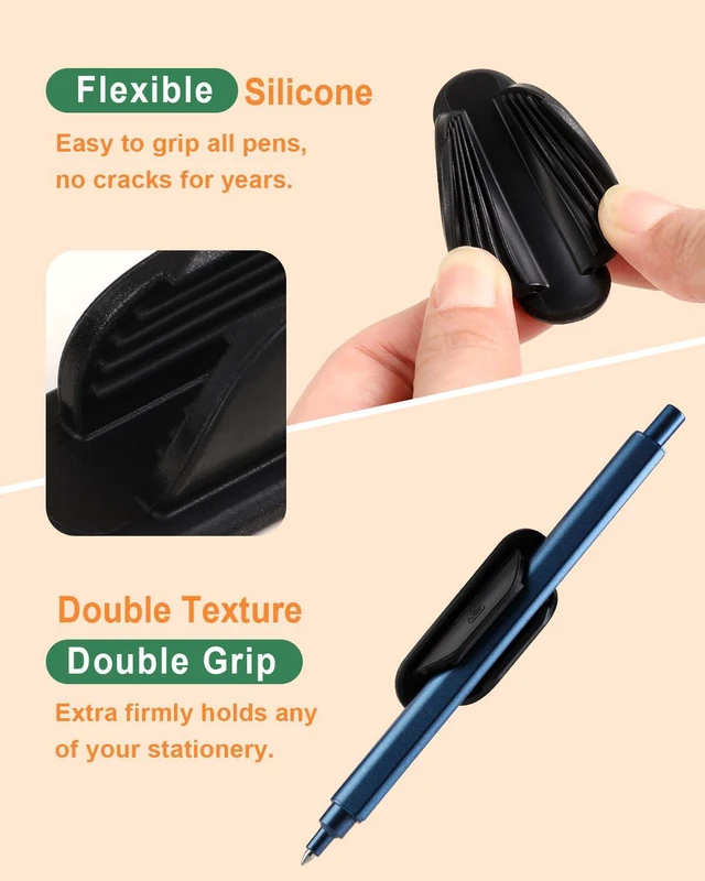 Alt view image 2 of 7 - Adhesive Pencil Holders for Desk Set of 20 - Silicone Pen Holder with Upgraded Acrylic Adhesive Pads - Flexible Desk Pencil Holder for Class Office Essentials Accessories, Teacher Supplies