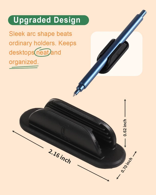 Alt view image 4 of 7 - Adhesive Pencil Holders for Desk Set of 20 - Silicone Pen Holder with Upgraded Acrylic Adhesive Pads - Flexible Desk Pencil Holder for Class Office Essentials Accessories, Teacher Supplies